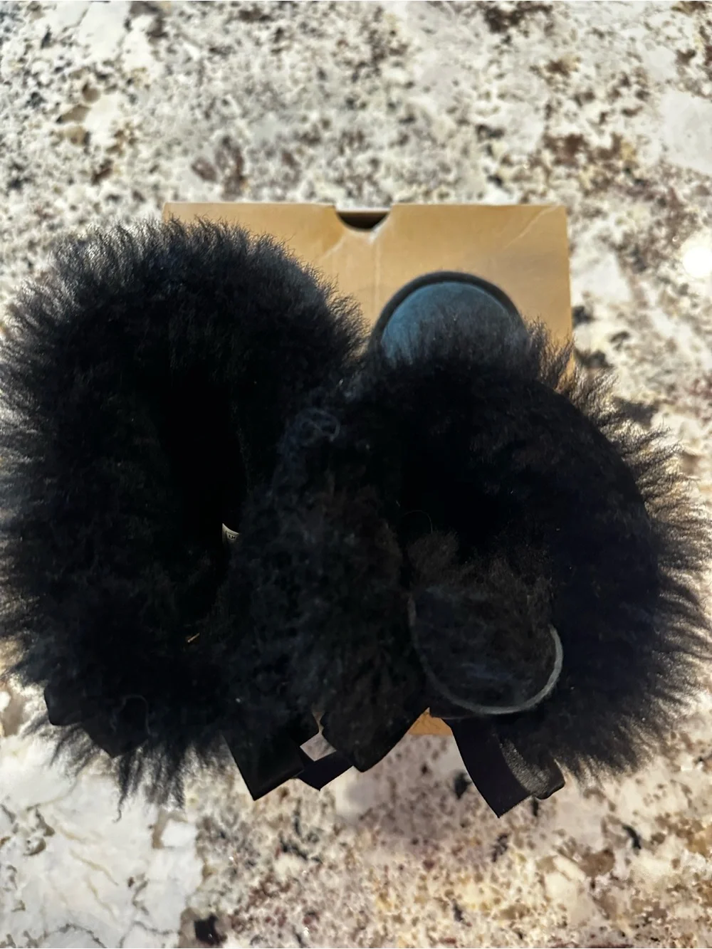 UGG Kids Bailey Bow II Fur-Trim Boots in Black